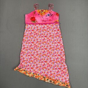Pskeetti Girls Pink Floral Print Sleeveless Dress, Size 4 Years, Kids Casual